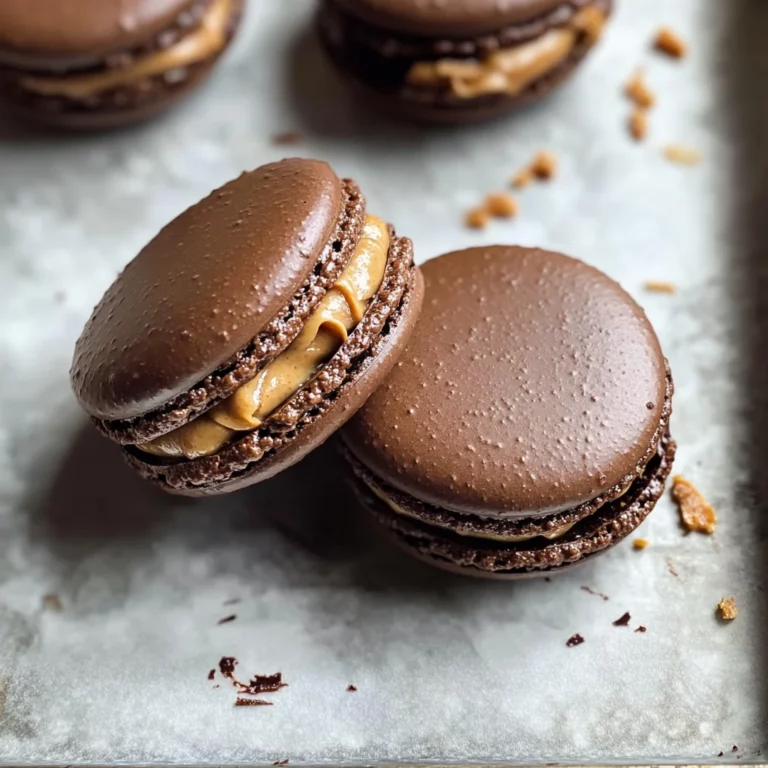 Chocolate Peanut Butter Macarons