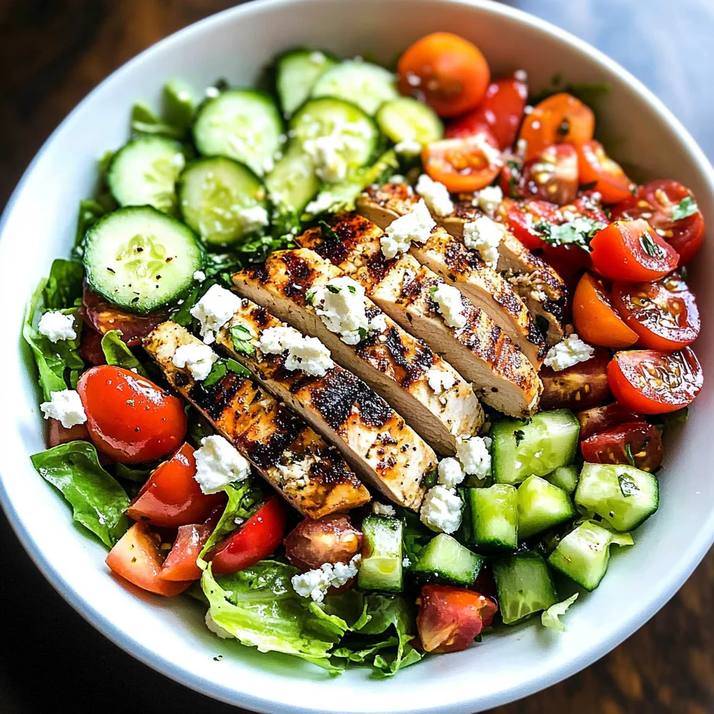 Easy Greek Salad with Chicken