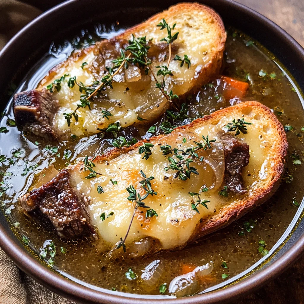 French Onion Short Rib Soup with Gruyère Toast