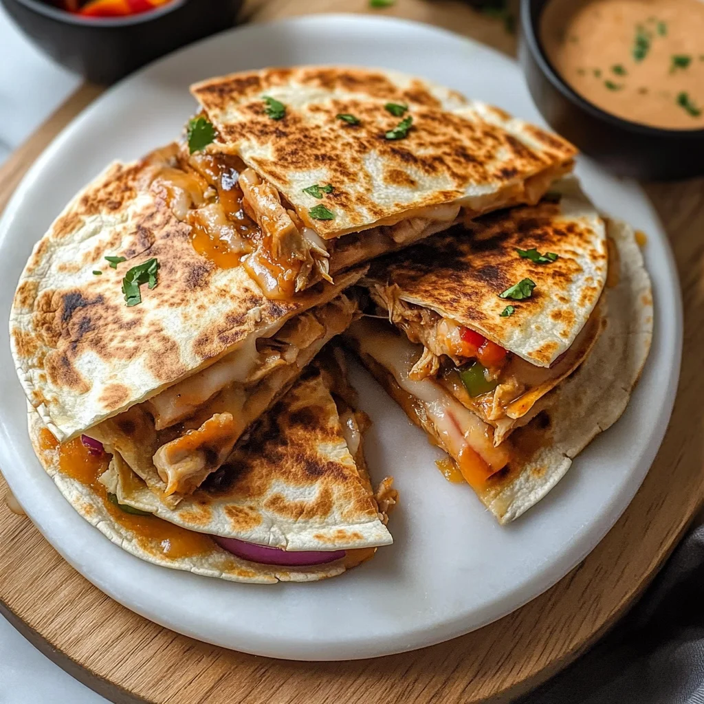 Hot Honey BBQ Chicken Quesadillas