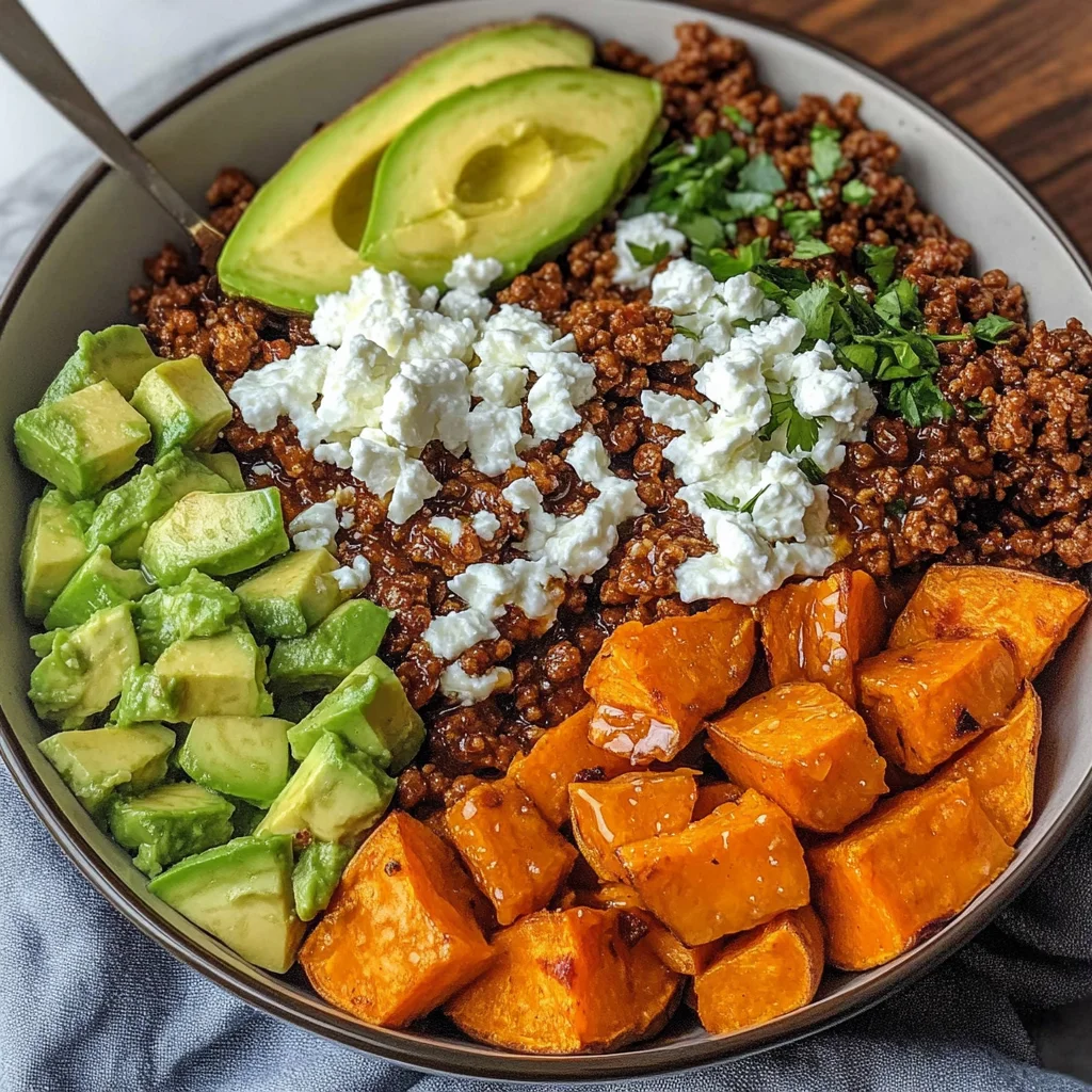 Hot Honey Sweet Potato Beef Bowls Recipe