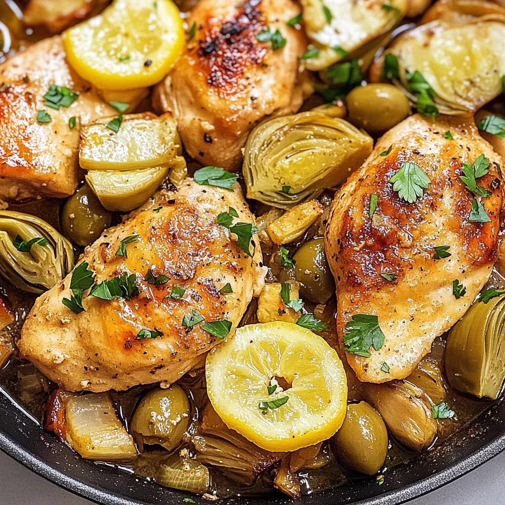 Mediterranean Lemon Chicken with Artichokes & Olives