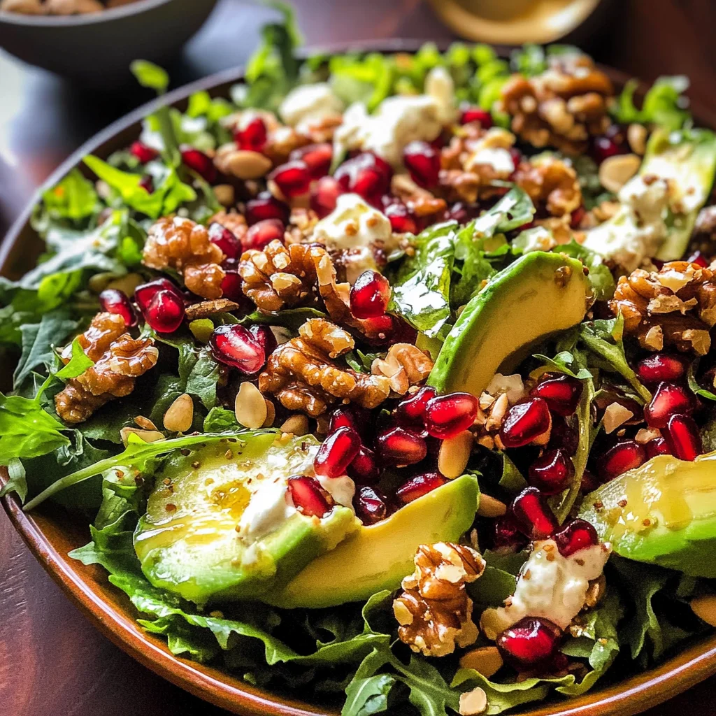 Pomegranate Christmas Salad with Honey Mustard Dressing