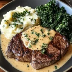 Savory Gaelic Irish Steaks with Whiskey Cream and Colcannon
