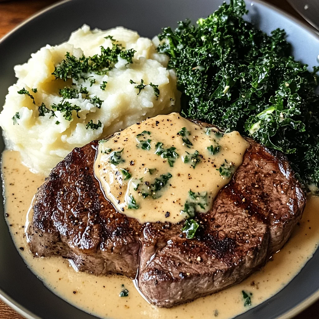 Savory Gaelic Irish Steaks with Whiskey Cream and Colcannon