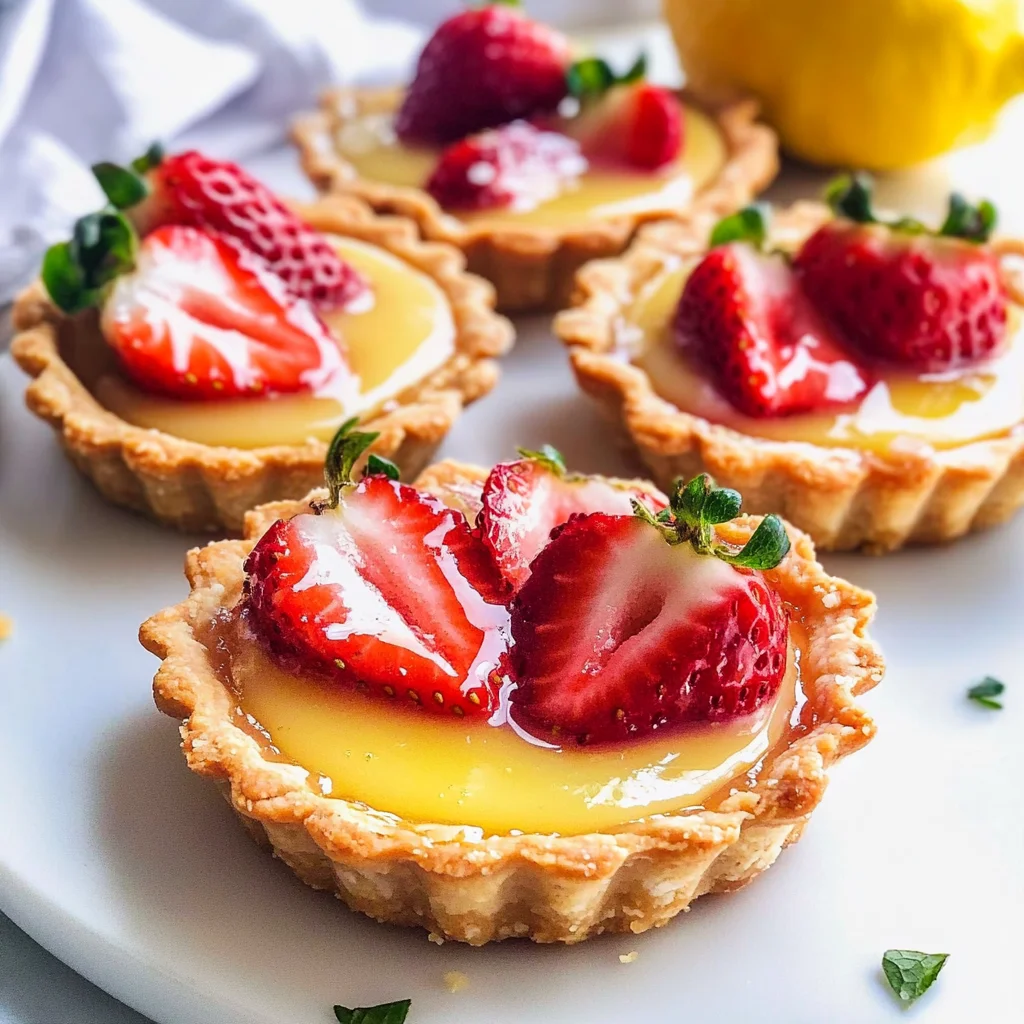 Strawberry Honey Custard Tarts with Lemon Curd