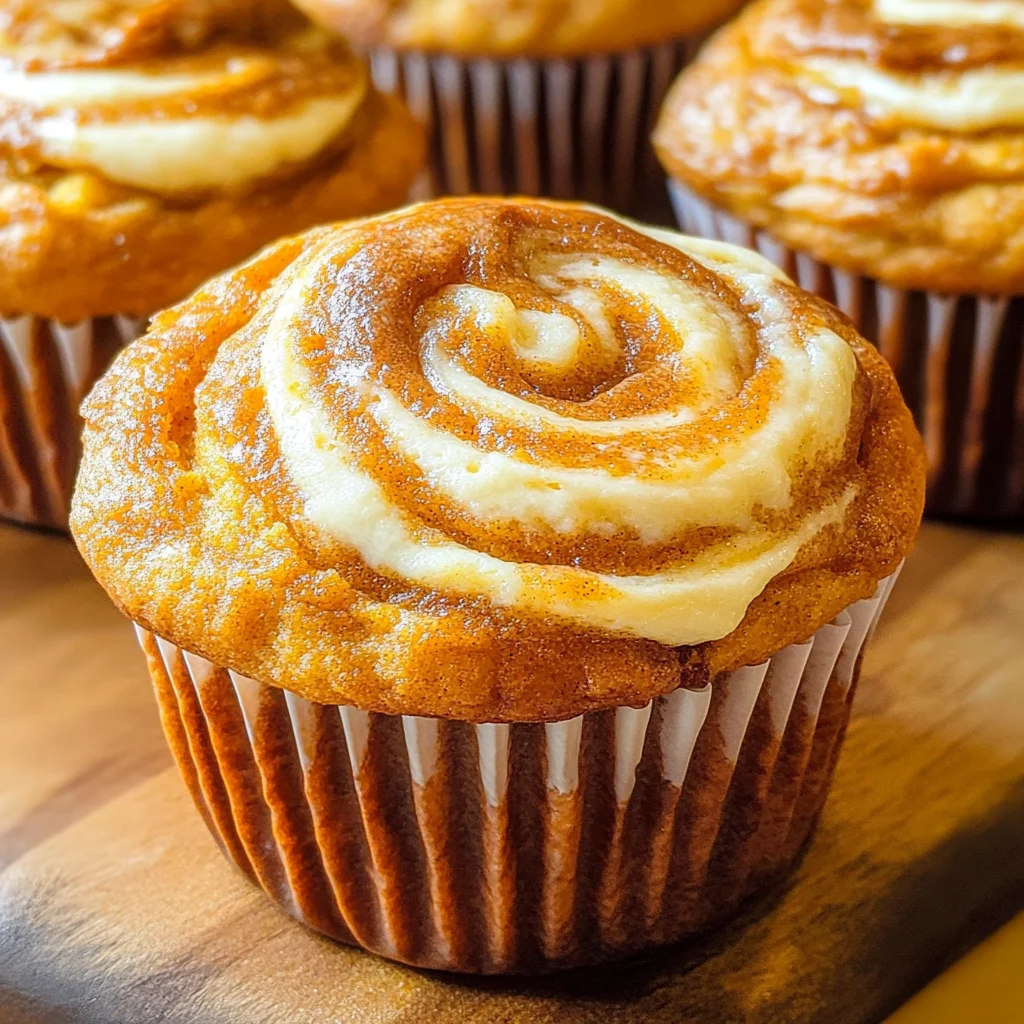 Swirled Pumpkin Cream Cheese Muffins