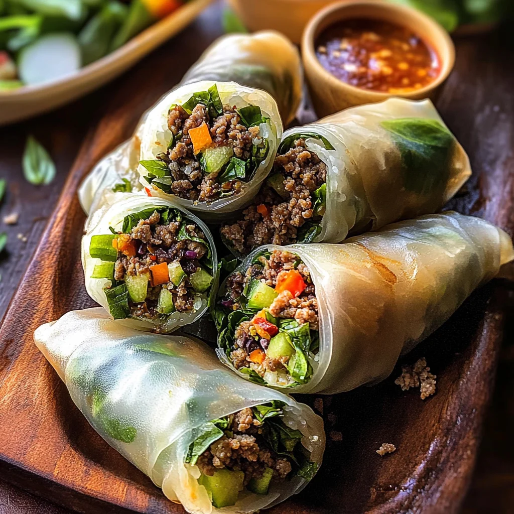 Thai Basil Beef Rolls