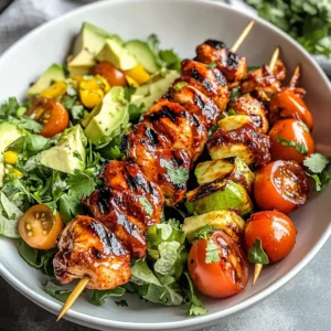BBQ Chicken Skewer Salad