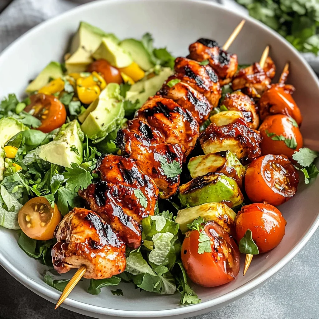 BBQ Chicken Skewer Salad