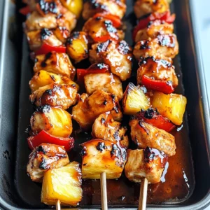 BBQ Pineapple Chicken Kabobs