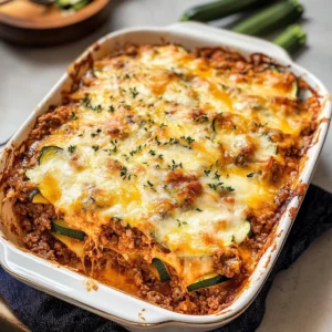 Cheesy Beef & Zucchini Casserole