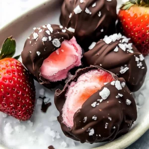 Chocolate Strawberry Frozen Yogurt Bites