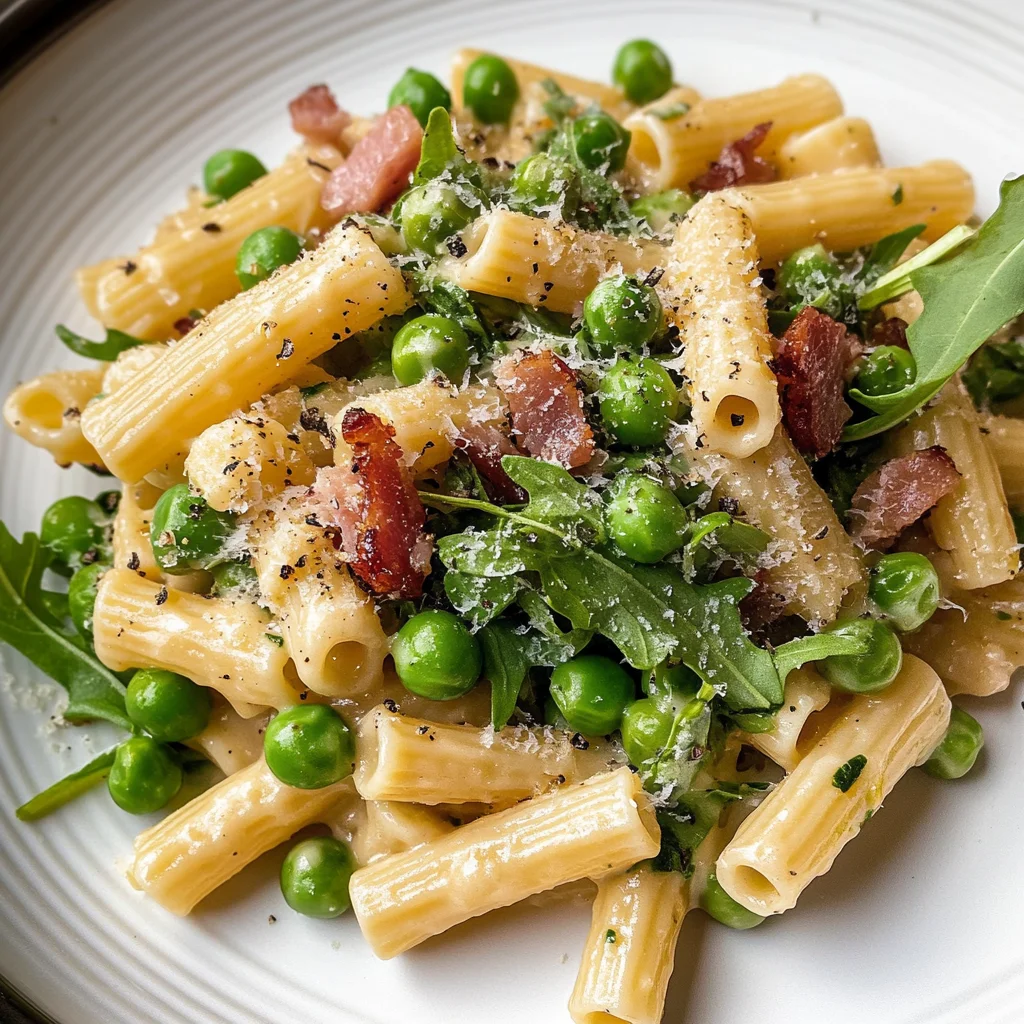 Creamy Pasta with Peas and Pancetta