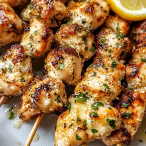 Garlic Parmesan Chicken Skewers