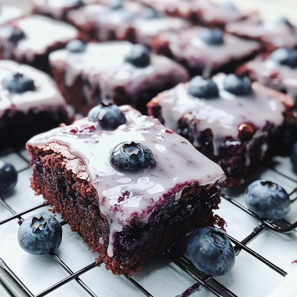 Glazed Blueberry Brownies