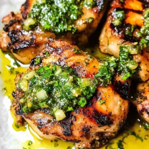 Grilled Chicken Thighs with Chimichurri