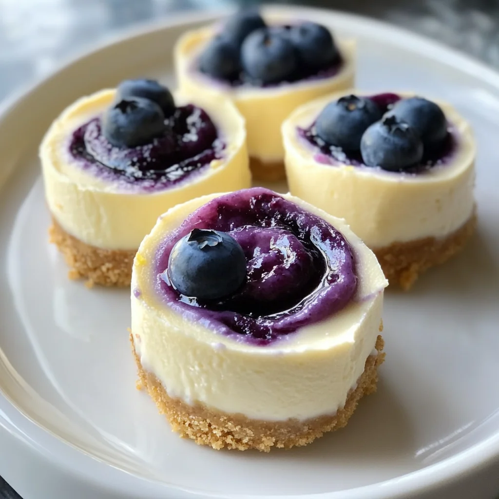 Juicy Mini Lemon Blueberry Cheesecakes