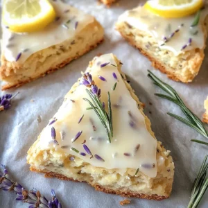 Lavender & Rosemary Scones with Lemon Glaze for Brunch Bliss