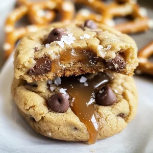 Salted Caramel Pretzel Chocolate Chip Cookies