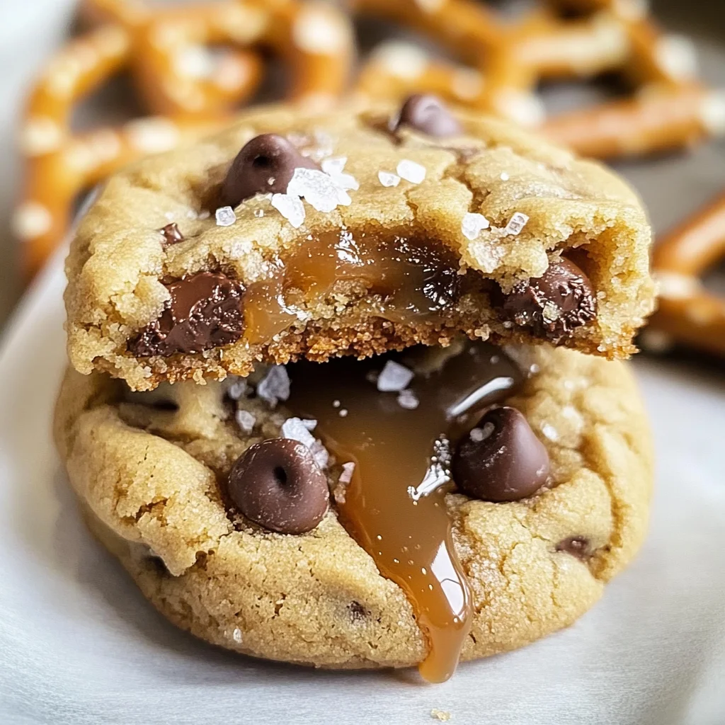 Salted Caramel Pretzel Chocolate Chip Cookies