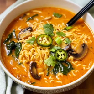 Thai Red Curry Ramen with Coconut Milk and Cilantro