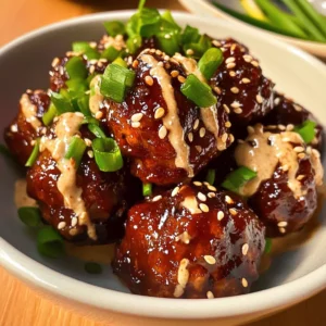 The Best Korean BBQ Meatballs with Spicy Mayo Dip