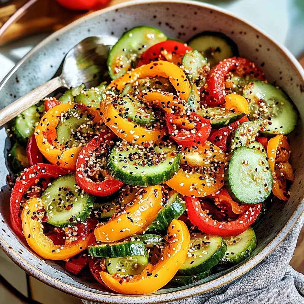 Viral TikTok Cucumber & Bell Pepper Salad