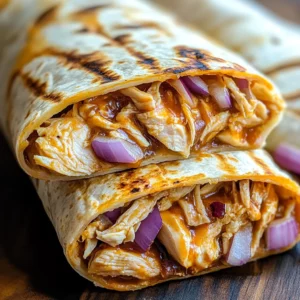 BBQ Grilled Chicken & Cheddar Stuffed Wraps
