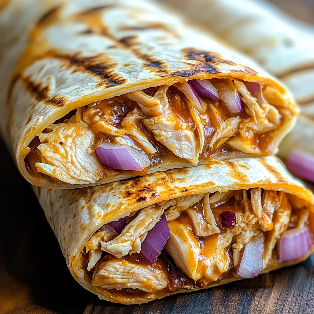 BBQ Grilled Chicken & Cheddar Stuffed Wraps