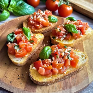 Bruschetta mit Tomaten und Knoblauchöl