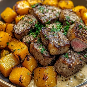Butternut Squash & Garlic Herb Steak Bowls