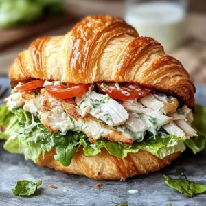 Chicken Caesar Croissant Sandwich