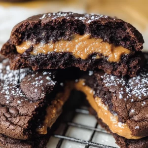 Chocolate Peanut Butter Filled Cookies