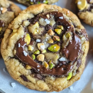 Dark Chocolate Pistachio Tahini Cookies