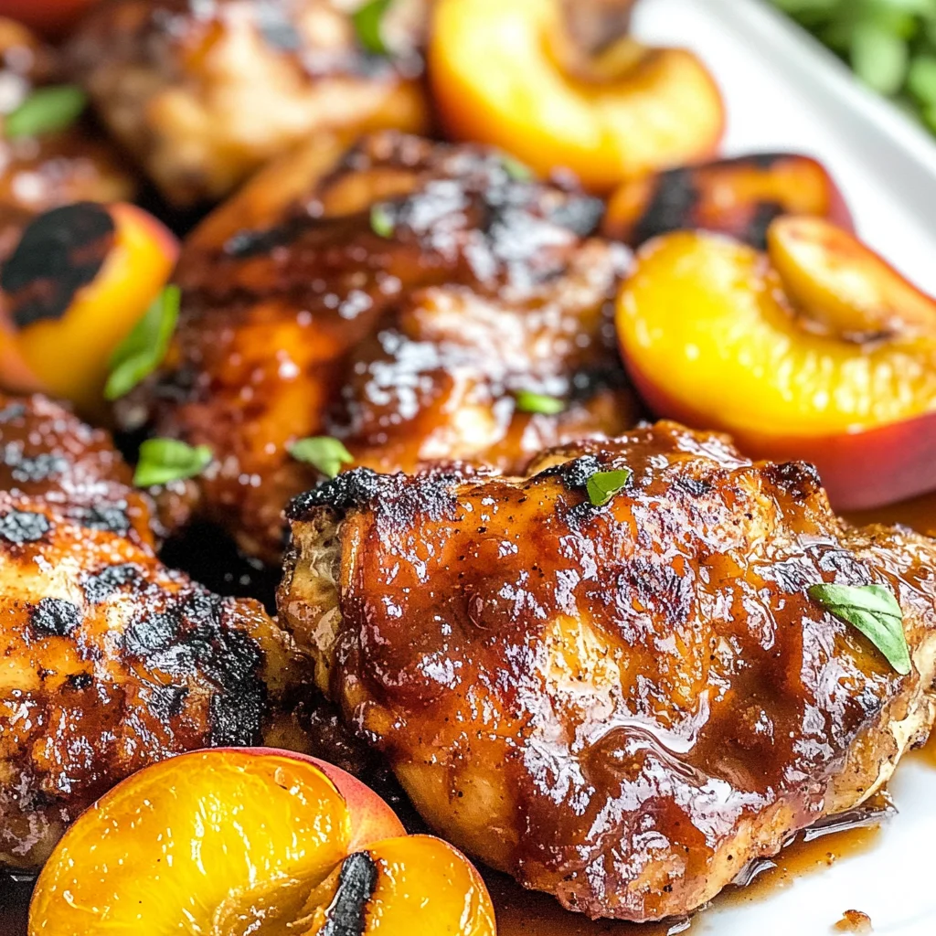 Grilled Bourbon Peach BBQ Chicken