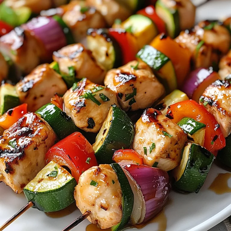 Grilled Honey Garlic Chicken Skewers with Veggies