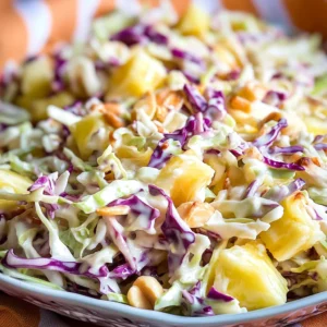 Hawaiian Pineapple Coleslaw without Mayonnaise