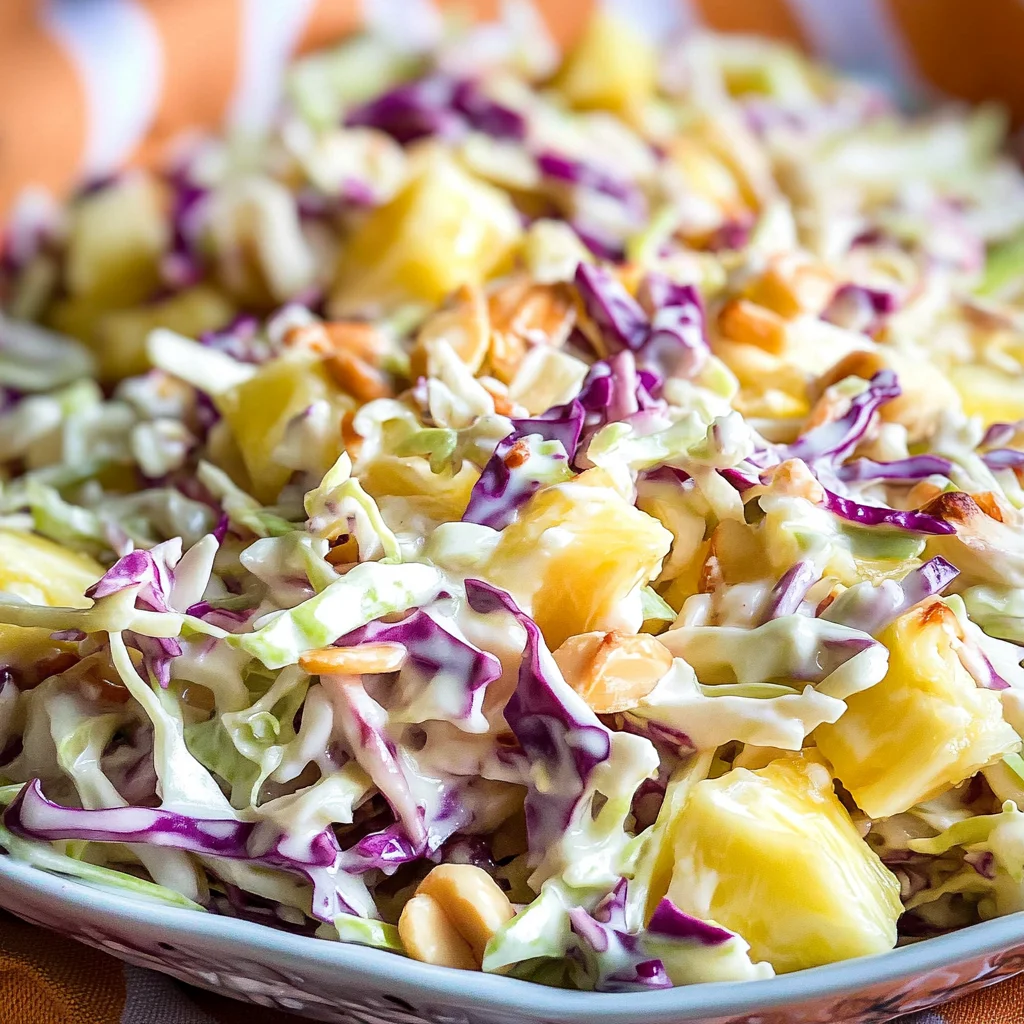 Hawaiian Pineapple Coleslaw without Mayonnaise