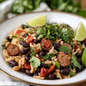 Hearty Black Beans and Rice with Sausage