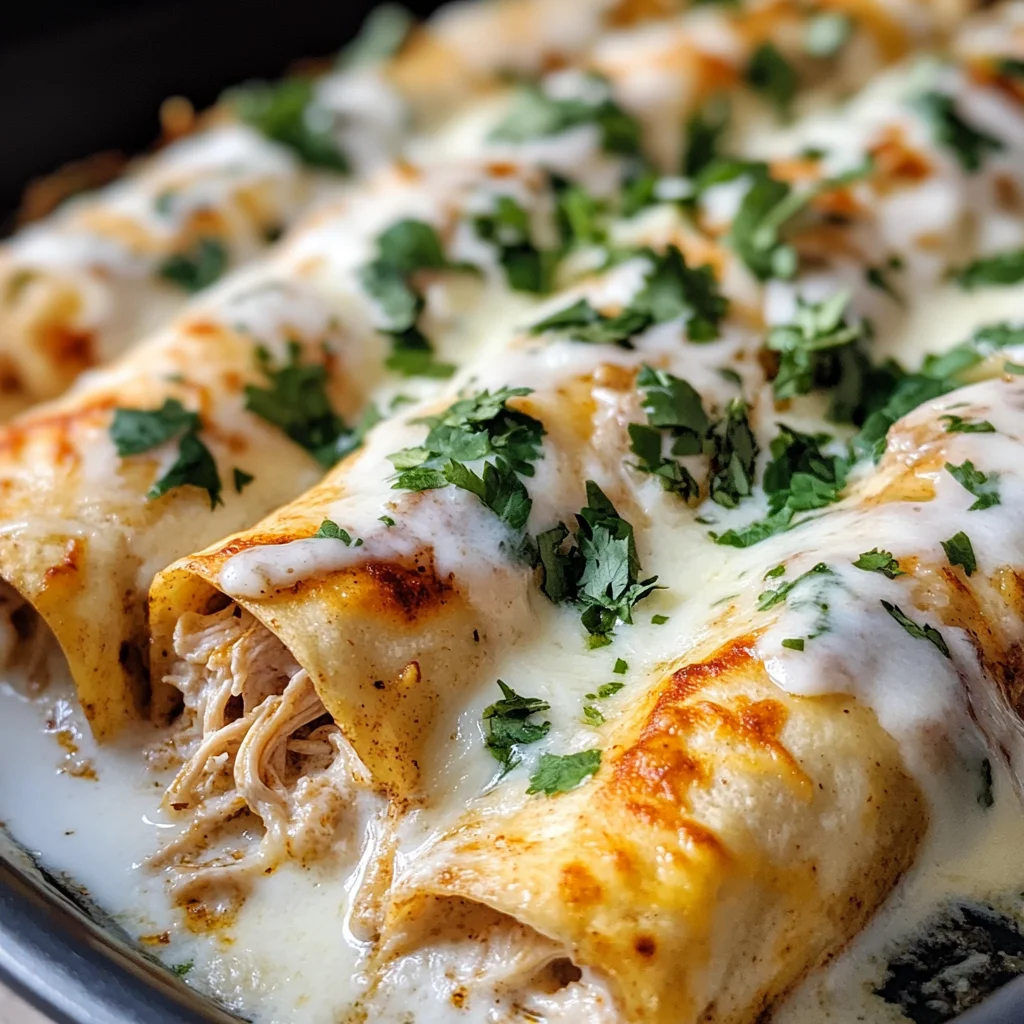High Protein Chicken Enchiladas With White Sauce