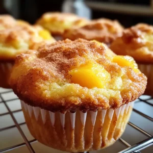 Homemade Peach Cobbler Muffins
