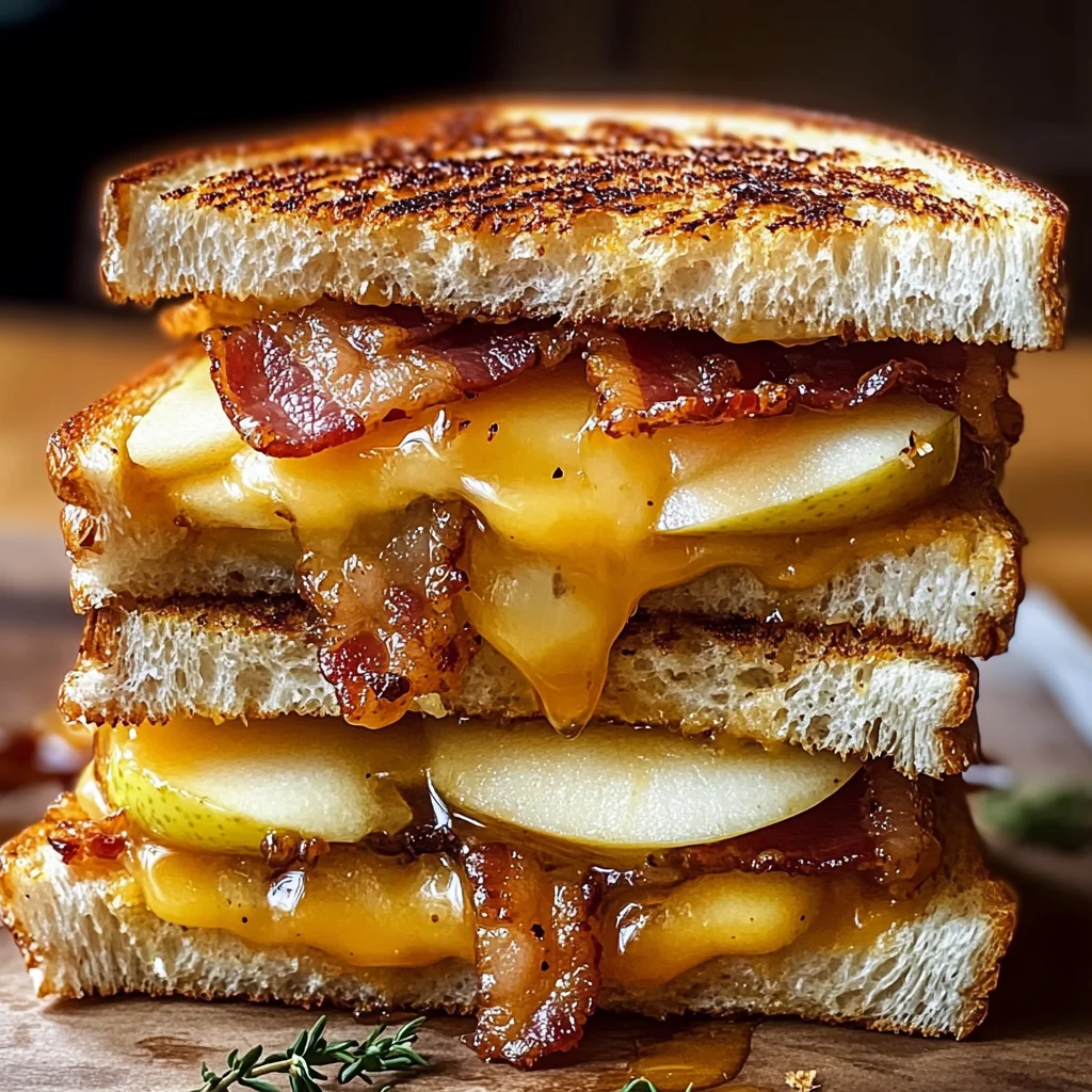 Hot Honey Apple Cheddar Beef Bacon Grilled Cheese