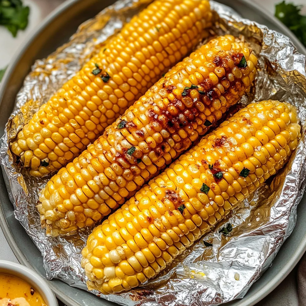 Oven-Roasted Corn in Foil with Garlic Butter