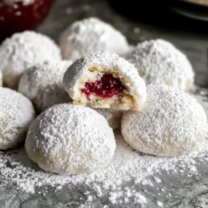Raspberry Filled Almond Snowball Cookies for Sweet Moments