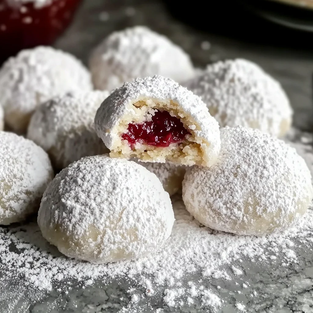 Raspberry Filled Almond Snowball Cookies for Sweet Moments
