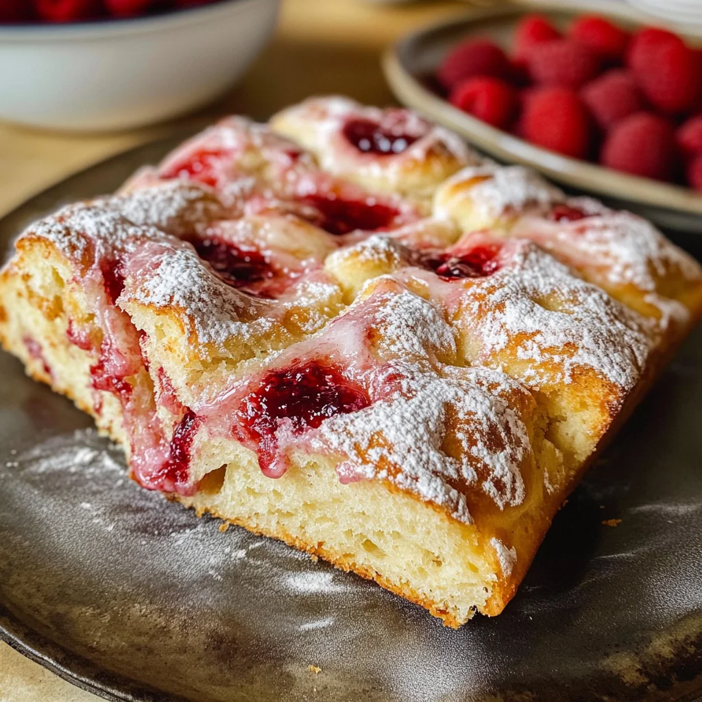 Sweet Focaccia with Raspberry Jam