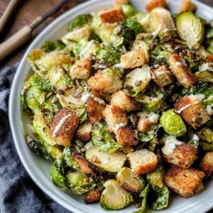Tahini-Caesar Roasted Brussels Sprouts