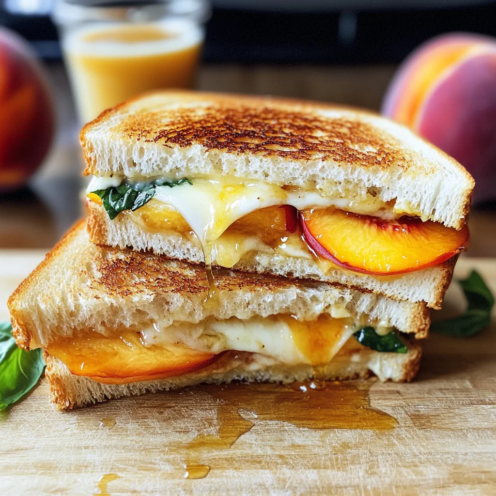 Honey Peach White Cheddar Grilled Cheese Sandwich